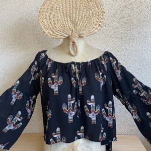 peach love california cactus off the shoulder top